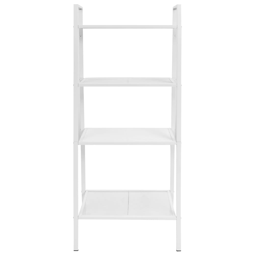 Ladder Bookcase 4 Tiers Metal White