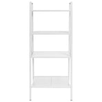 Ladder Bookcase 4 Tiers Metal White