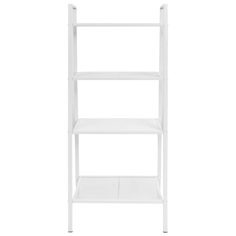 Ladder Bookcase 4 Tiers Metal White