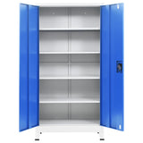 Office Cabinet Metal 90x40x180 cm Grey and Blue - Top-Down View