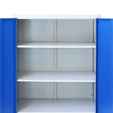 Office Cabinet Metal 90x40x180 cm Grey and Blue - 45-Degree Angle