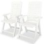 Reclining Folding Chairs 2 pcs Plastic White