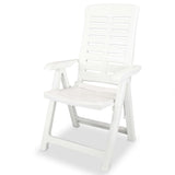 Reclining Folding Chairs 2 pcs Plastic White