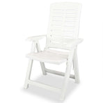 Reclining Folding Chairs 2 pcs Plastic White