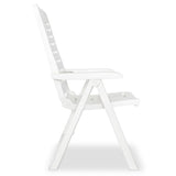 Reclining Folding Chairs 2 pcs Plastic White