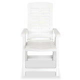 Reclining Folding Chairs 2 pcs Plastic White
