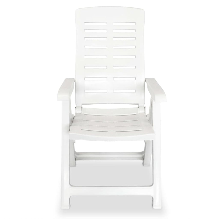 Reclining Folding Chairs 2 pcs Plastic White