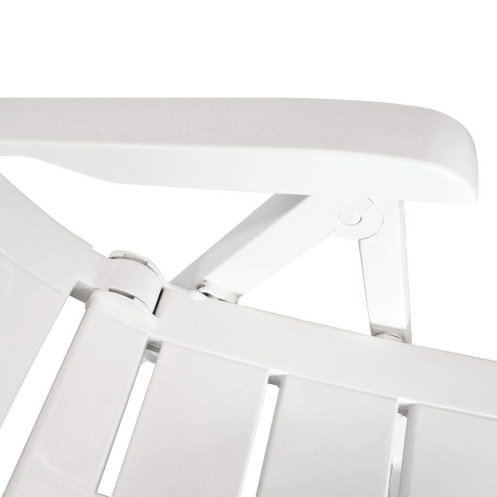 Reclining Folding Chairs 2 pcs Plastic White