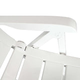 Reclining Folding Chairs 2 pcs Plastic White