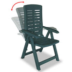 Reclining Folding Chairs 2 pcs Plastic Green