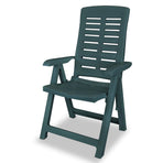 Reclining Folding Chairs 2 pcs Plastic Green