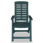 Reclining Folding Chairs 2 pcs Plastic Green