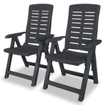 Reclining Folding Chairs 2 pcs Plastic Anthracite