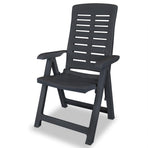 Reclining Folding Chairs 2 pcs Plastic Anthracite