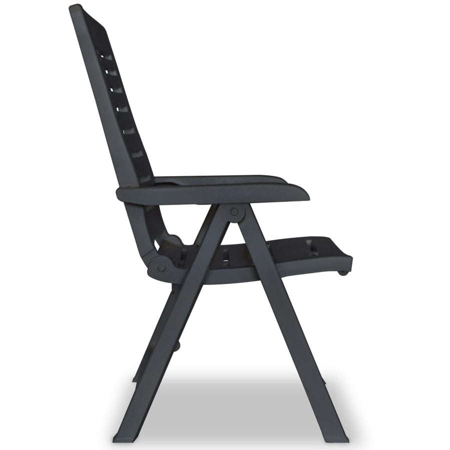 Reclining Folding Chairs 2 pcs Plastic Anthracite