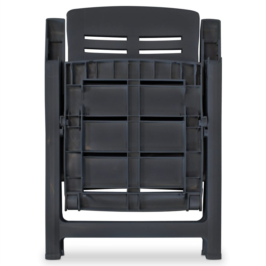 Reclining Folding Chairs 2 pcs Plastic Anthracite