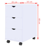 Drawer Unit 33x45x60 cm White