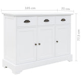 Sideboard with 3 Doors MDF and Pinewood 105x35x77.5 cm - Extra Image
