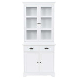 Welsh Dresser with 4 Doors MDF and Pinewood 80x40x180 cm - Front View