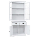 Welsh Dresser with 4 Doors MDF and Pinewood 80x40x180 cm - Top-Down View