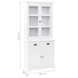 Welsh Dresser with 4 Doors MDF and Pinewood 80x40x180 cm