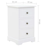Bedside Cabinet MDF and Pinewood 35x32x59 cm - Extra Image