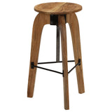 Bar Chairs 2 pcs Solid Acacia Wood - Front View