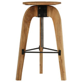 Bar Chairs 2 pcs Solid Acacia Wood - Side View
