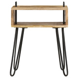 Bedside Table Solid Mango Wood 40x34x47 cm - Front View