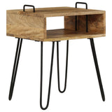 Bedside Table Solid Mango Wood 40x34x47 cm - Side View