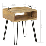 Bedside Table Solid Mango Wood 40x34x47 cm - Close-Up Angle