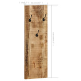 Wall-mounted Coat Racks 2 pcs Solid Mango Wood 36x110x3 cm - Low Angle