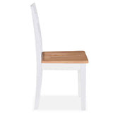 Dining Chairs 6 pcs White Solid Rubber Wood - Top-Down View