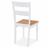 Dining Chairs 6 pcs White Solid Rubber Wood - 45-Degree Angle
