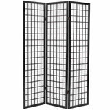 Folding 3-Panel Room Divider Japanese Style 120x170 cm Black