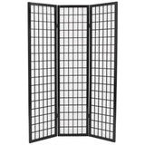 Folding 3-Panel Room Divider Japanese Style 120x170 cm Black