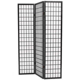 Folding 3-Panel Room Divider Japanese Style 120x170 cm Black