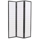 Folding 3-Panel Room Divider Japanese Style 120x170 cm Black - Top-Down View