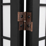 Folding 3-Panel Room Divider Japanese Style 120x170 cm Black