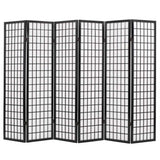 Folding 6-Panel Room Divider Japanese Style 240x170 cm Black