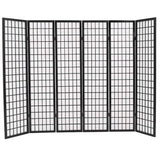 Folding 6-Panel Room Divider Japanese Style 240x170 cm Black
