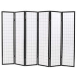 Folding 6-Panel Room Divider Japanese Style 240x170 cm Black - Top-Down View
