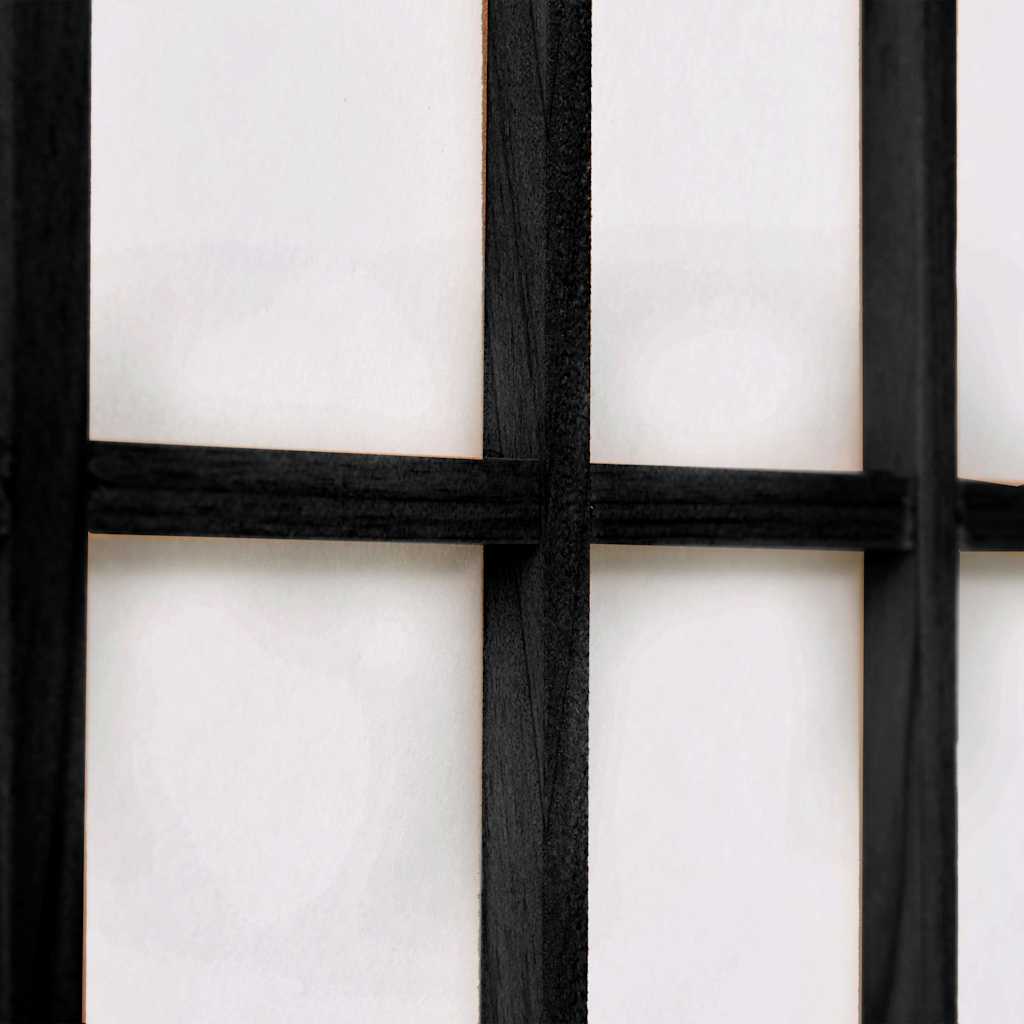 Folding 6-Panel Room Divider Japanese Style 240x170 cm Black