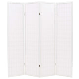 Folding 4-Panel Room Divider Japanese Style 160x170 cm White