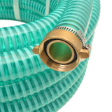 Suction Hose with Brass Connectors 10 m 25 mm Green - Front View