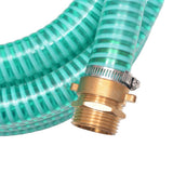 Suction Hose with Brass Connectors 10 m 25 mm Green - 45-Degree Angle