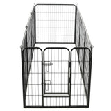 Dog Playpen 8 Panels Steel 80x80 cm Black - Rear View