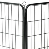 Dog Playpen 8 Panels Steel 80x80 cm Black - Close-Up Angle