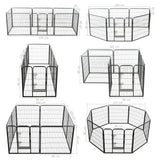 Dog Playpen 8 Panels Steel 80x80 cm Black - Extra Image