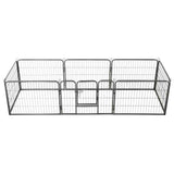 Dog Playpen 8 Panels Steel 80x60 cm Black